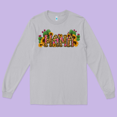 Cactus Leopard Sunflower Mama And Mini Set Long Sleeve Tee Designed By Jasminsmagicworld