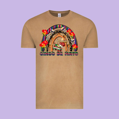 Cinco De Mayo Rainbow Vintage Tee Designed By Cowgirlartshop