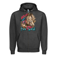 Charcoal Heather free spirit appaloosa horse Zipper Hoodie - LillyAllenDesigns