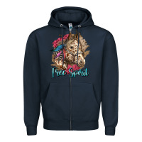 Navy free spirit appaloosa horse Zipper Hoodie - LillyAllenDesigns