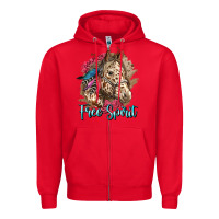 Red free spirit appaloosa horse Zipper Hoodie - LillyAllenDesigns
