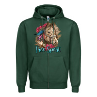Sports Green free spirit appaloosa horse Zipper Hoodie - LillyAllenDesigns
