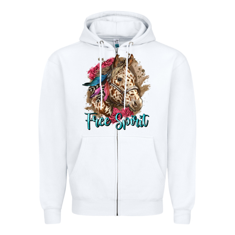 Free Spirit Appaloosa Horse Zipper Hoodie by LillyAllenDesigns | Teevron