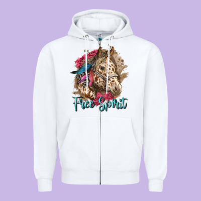 Free Spirit Appaloosa Horse Zipper Hoodie Designed By Lillyallendesigns