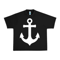 Black Boat Anchor for Women n Girls Summer Urban Heavy Tee - trangStudio