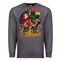 Charcoal Heather Christmas  camel with Santa Premium Sweatshirt - BarkalooDesign