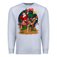Heather Grey Christmas  camel with Santa Premium Sweatshirt - BarkalooDesign