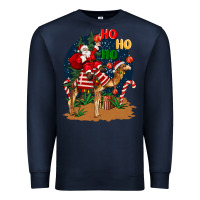 Navy Christmas  camel with Santa Premium Sweatshirt - BarkalooDesign