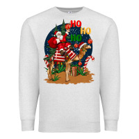 Oatmeal Heather Christmas  camel with Santa Premium Sweatshirt - BarkalooDesign