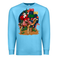 Ocean Blue Christmas  camel with Santa Premium Sweatshirt - BarkalooDesign