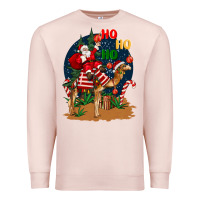 Pale Pink Christmas  camel with Santa Premium Sweatshirt - BarkalooDesign