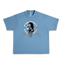 Pebble Blue Bon Scott Rock n' Roll Lion Shield Urban Heavy Tee - trangStudio