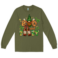 Army Green St. Patrick's Bad and boozy with gnome Long Sleeve Tee - HowdyJamesFarm