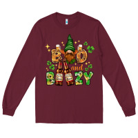 Burgundy St. Patrick's Bad and boozy with gnome Long Sleeve Tee - HowdyJamesFarm