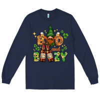 Navy St. Patrick's Bad and boozy with gnome Long Sleeve Tee - HowdyJamesFarm