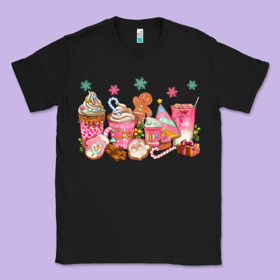 Pink Gingerbread Coffee Cups Classic Tee Designed By Texasbilliewilder