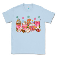 Dusty Blue Pink gingerbread coffee cups Classic Tee - texasbilliewilder