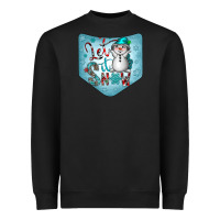 Black Christmas Pocket Heavyweight Sweatshirt - CowhideDigitalArt
