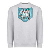 Heather Grey Christmas Pocket Heavyweight Sweatshirt - CowhideDigitalArt