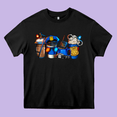 Police Coffee Heavy Core Tee Designed By Jasminsmagicworld