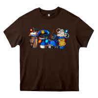 Chocolate Brown police coffee Heavy Core Tee - Jasminsmagicworld