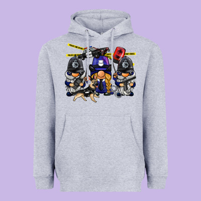 Police Gnome Heavyweight Hoodie Designed By Barkaloodesign