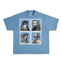 Pebble Blue Ninja Artists Leonardo Donatello Raphael Michelangelo Parody Renaissan Urban Heavy Tee - trangStudio