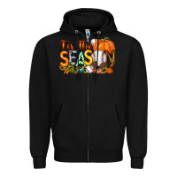 Black tis the season baseball Zipper Hoodie - RacoonDesign