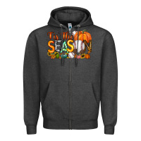 Charcoal Heather tis the season baseball Zipper Hoodie - RacoonDesign