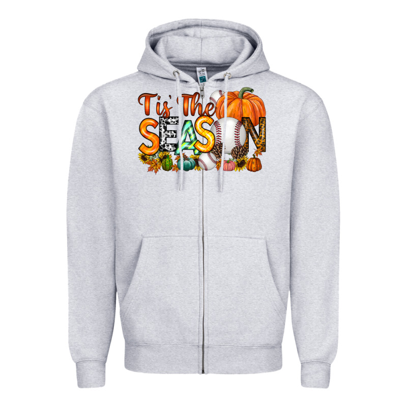 Tis The Season Baseball Zipper Hoodie by RacoonDesign | Teevron