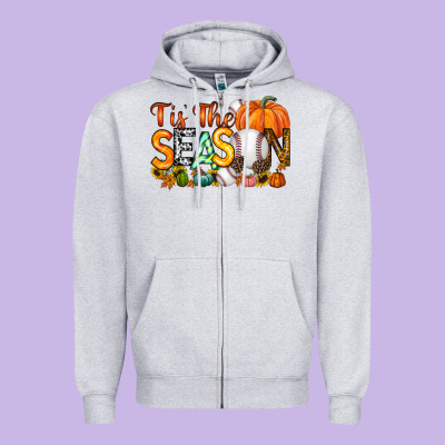 Tis The Season Baseball Zipper Hoodie Designed By Racoondesign