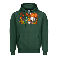 Sports Green tis the season baseball Zipper Hoodie - RacoonDesign