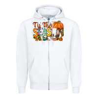 White tis the season baseball Zipper Hoodie - RacoonDesign