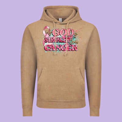 My God Is Stronger Than Cancer Vintage Hoodie Designed By Cowgirlartshop
