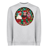 Heather Grey Chickens Heavyweight Sweatshirt - CowhideDigitalArt