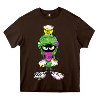 Chocolate Brown Marvin The Martian Glitch Heavy Core Tee - trangStudio