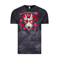 Cloud Black Valentine's day  bull terrier Vintage Tee - RanaPortraitStore