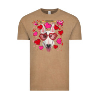 Vintage Coffee Valentine's day  bull terrier Vintage Tee - RanaPortraitStore