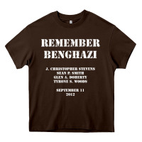 Chocolate Brown Remember Benghazi Patriotic For US Veteran Gift Heavy Core Tee - trangStudio