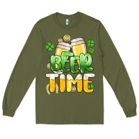 Army Green St.Patrick's Beer time Long Sleeve Tee - HowdyJamesFarm