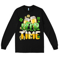 Black St.Patrick's Beer time Long Sleeve Tee - HowdyJamesFarm