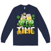 Navy St.Patrick's Beer time Long Sleeve Tee - HowdyJamesFarm