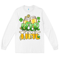White St.Patrick's Beer time Long Sleeve Tee - HowdyJamesFarm