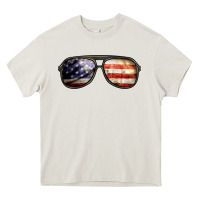 Amerıcan Flag Glasses Heavy Core Tee | Teevron