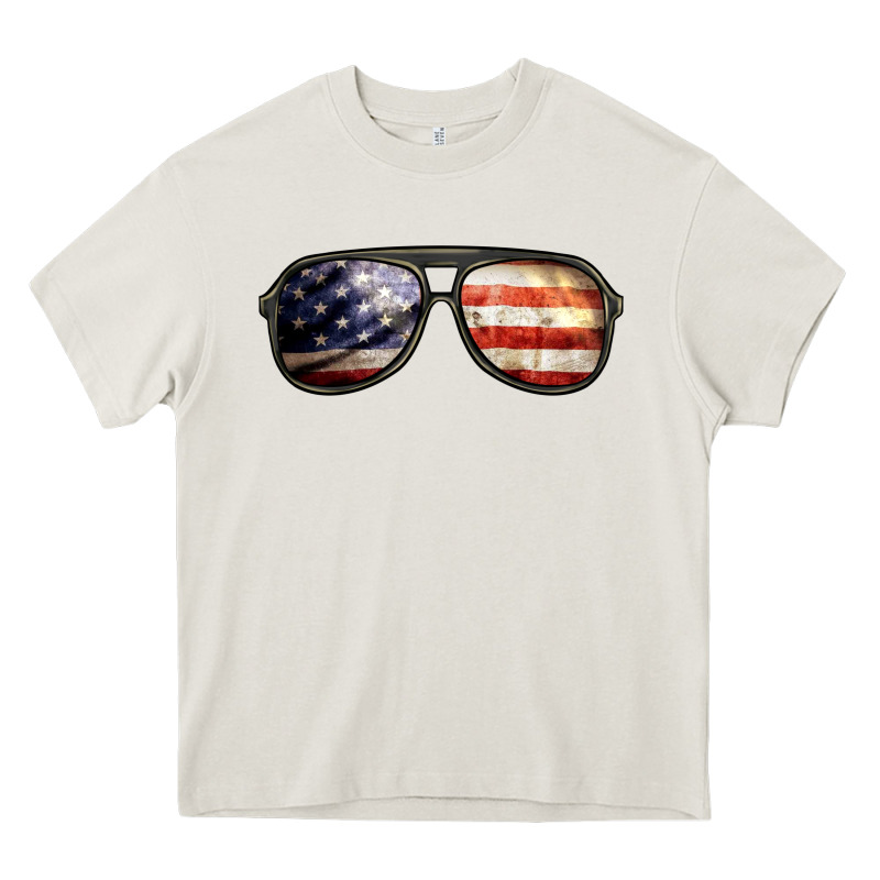 Amerıcan Flag Glasses Heavy Core Tee by BarkalooDesign | Teevron