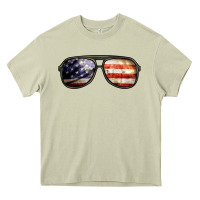 Mossy amerıcan flag glasses Heavy Core Tee - BarkalooDesign