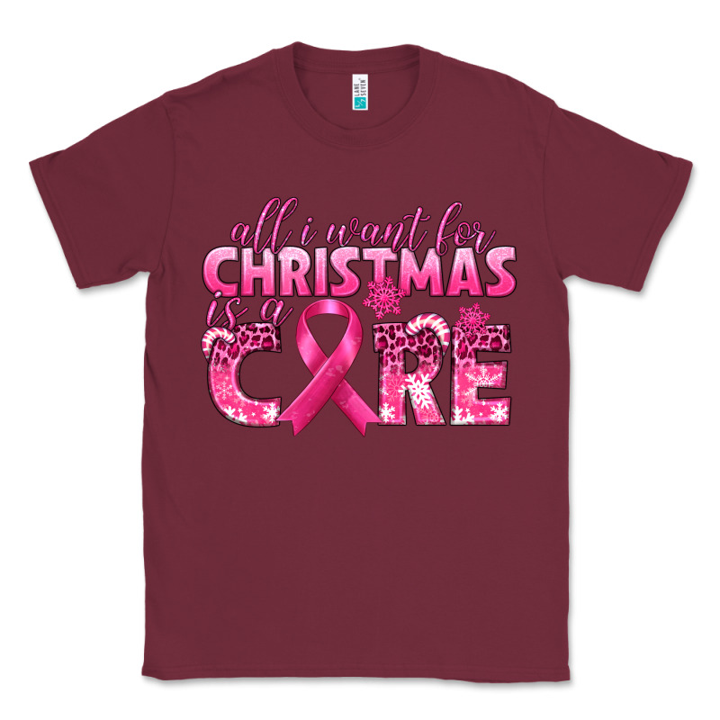 All I Want For Christmas Is A Cure Breast Cancer Classic Tee by texasbilliewilder | Teevron