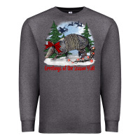 Charcoal Heather greetings of the season y'all with armadillo Premium Sweatshirt - BarkalooDesign