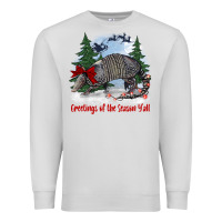 Dove Grey greetings of the season y'all with armadillo Premium Sweatshirt - BarkalooDesign