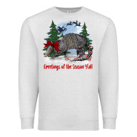 Oatmeal Heather greetings of the season y'all with armadillo Premium Sweatshirt - BarkalooDesign